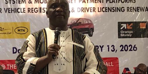 Hon. Dorbor Jallah speaking at the official launch of the mobile money payment platform